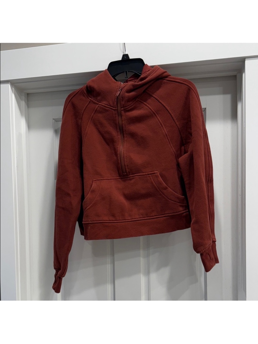 CRZ YOGA Rust Half-Zip Hoodie Sweater